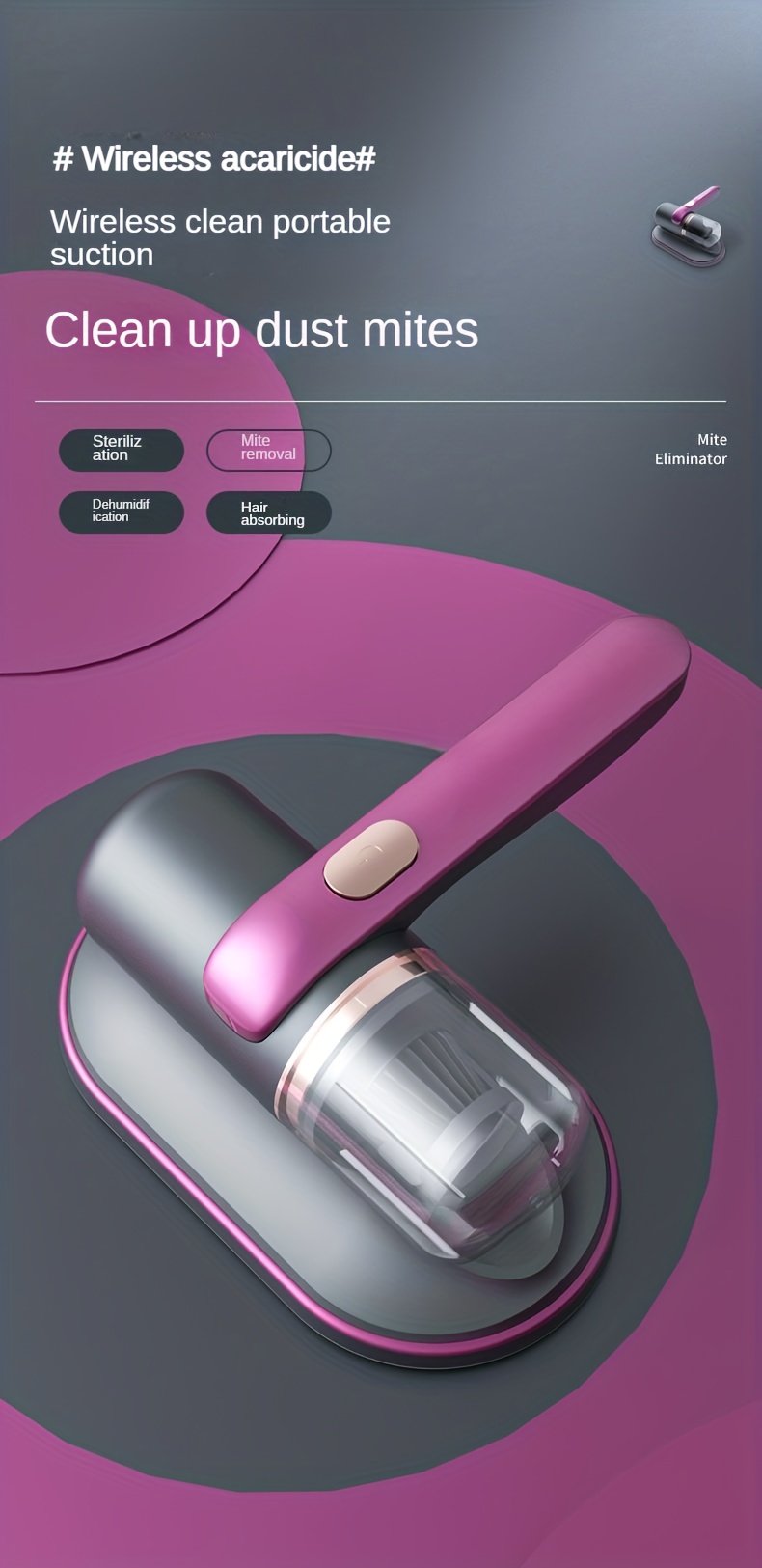 Vacuum Cleaner 10000 Kpa Wireless Uv Mite Vacuum Cleaner, High Power