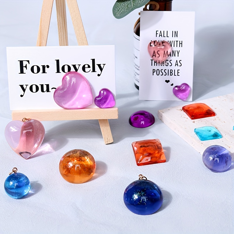 Gem Jewelry - Molde de fundición de silicona, para resina epoxi,  manualidades, aretes, colgantes, joyería de tachuelas (grande)