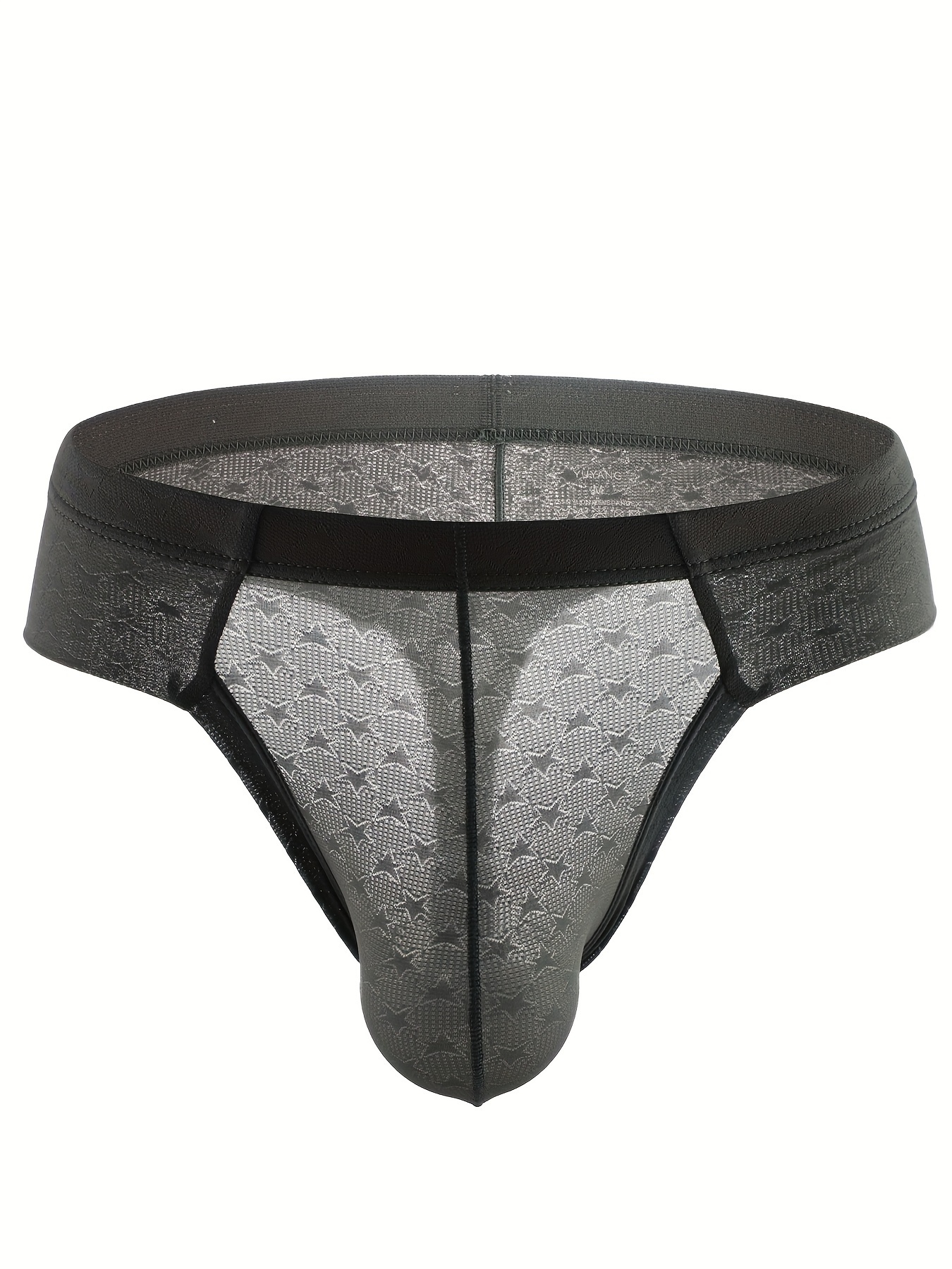 Men's Underwear Jacquard Mesh Hole Semi transparent Panties - Temu