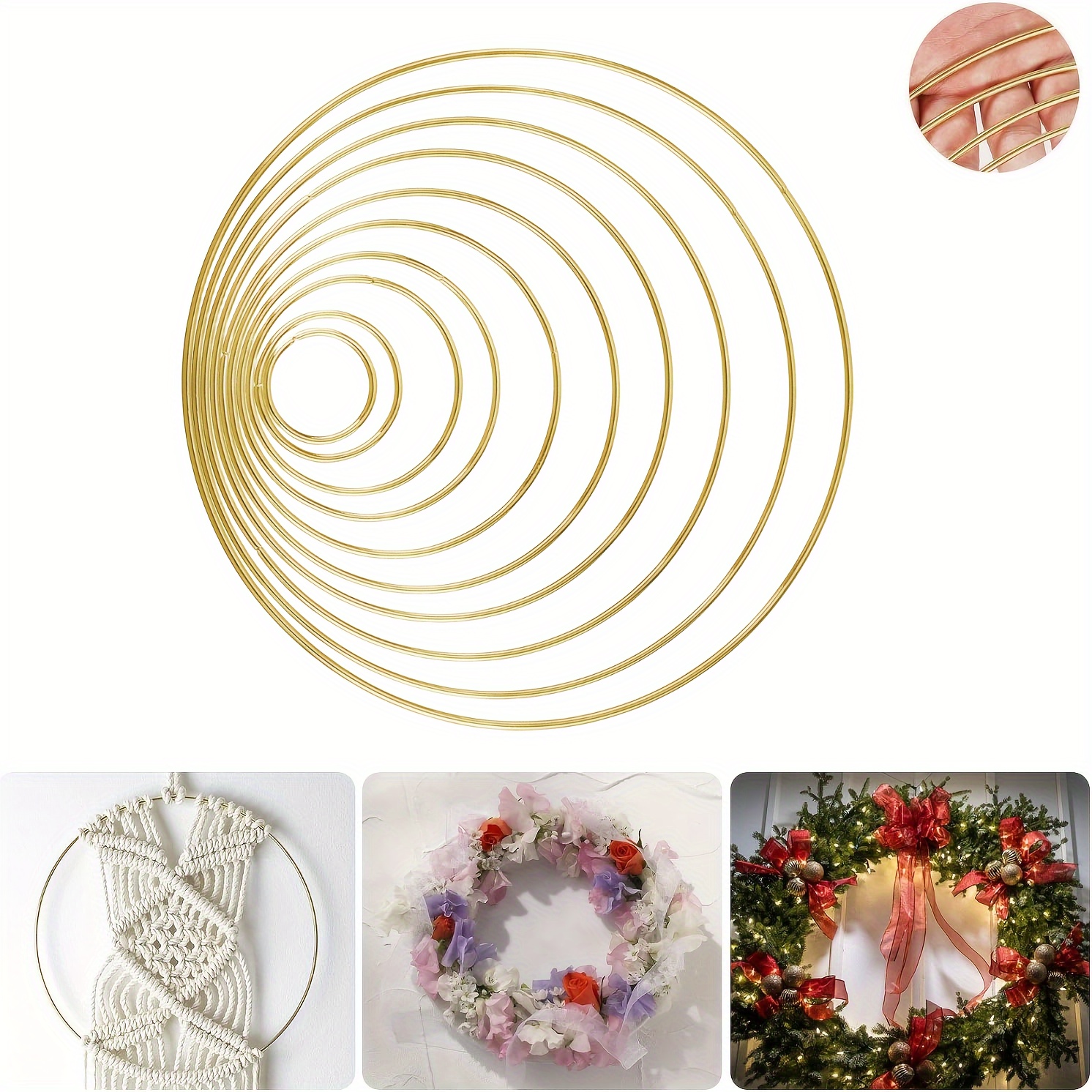 Metal Crafts Hoops Wreath Macrame Creations Ring Diy Crafts - Temu
