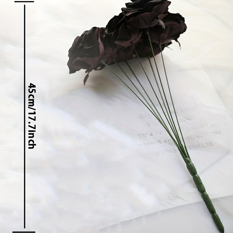 1pc, Artificial Black Rose Flower for Halloween, Mother's Day, and Party  Decor - 45cm/17.72inch