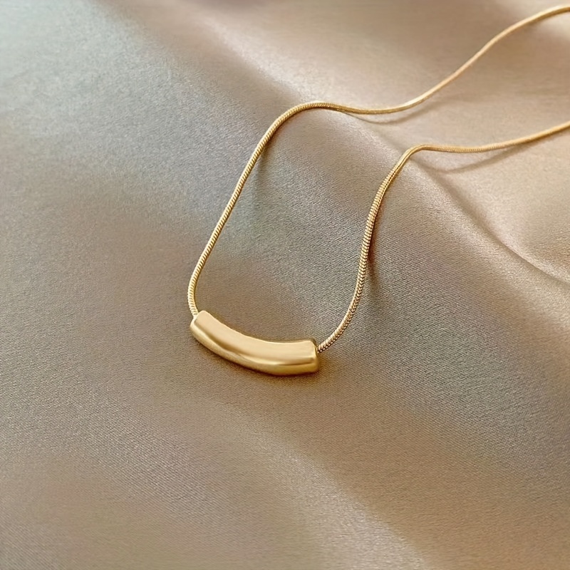Gold Chain Necklace with Tiny Tubes Chain, Simple Gold Necklace for Women