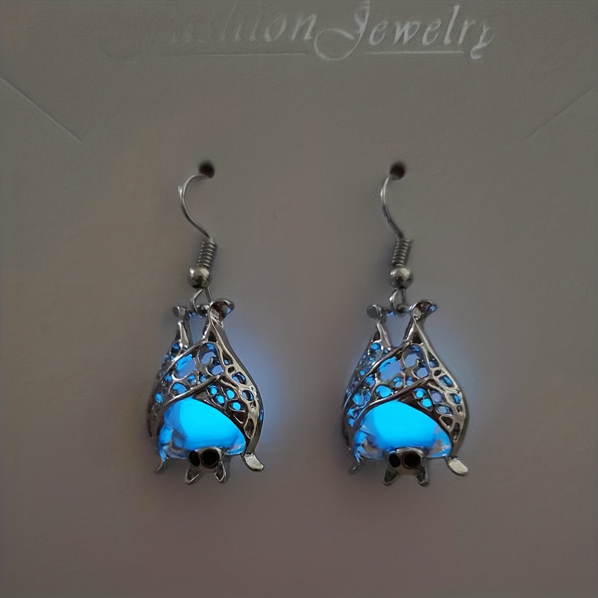 Hollow Luminous Bat Drop Earrings