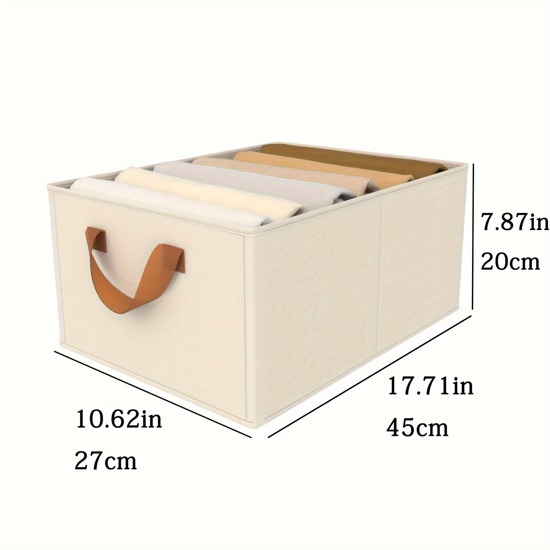 Clothing Storage Bins for Closet with Handles Foldable Rectangle