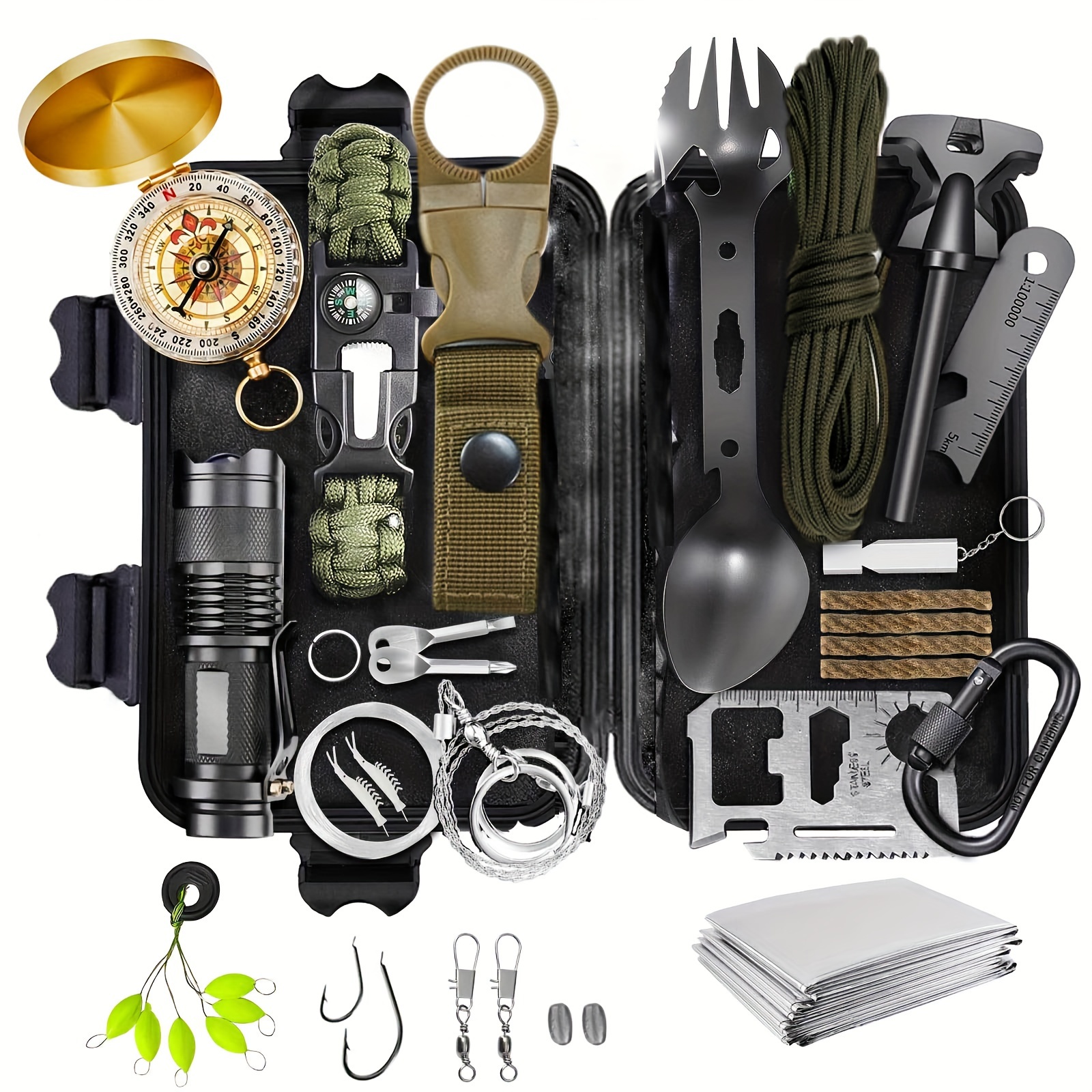 9 In 1 Survival Gear Kits for Outdoor Camping, Hiking, and Hunting
