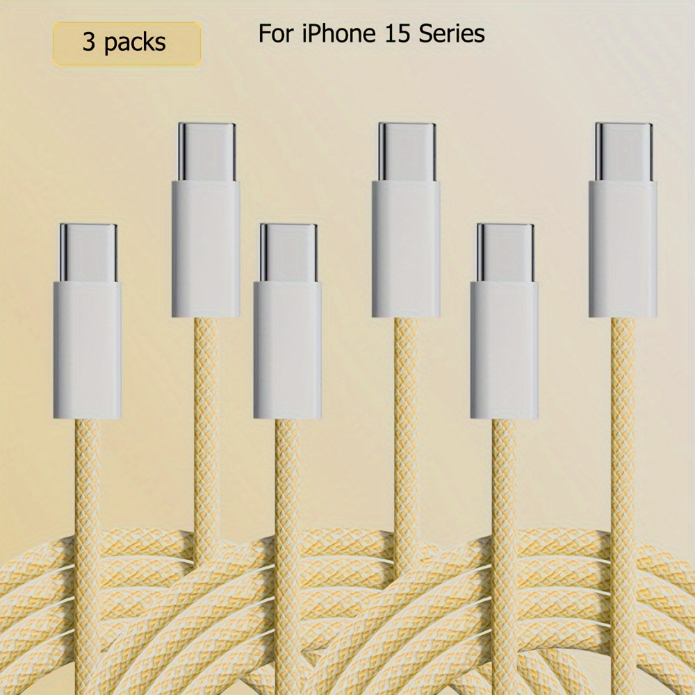 USB C to USB C Charging Cable 6ft 60W 3Pack, USB C Cable for Charging  Apple,for iPhone 15/15 Pro/15 Pro Max/15 Plus,iPad Pro, Air5, MacBook Air