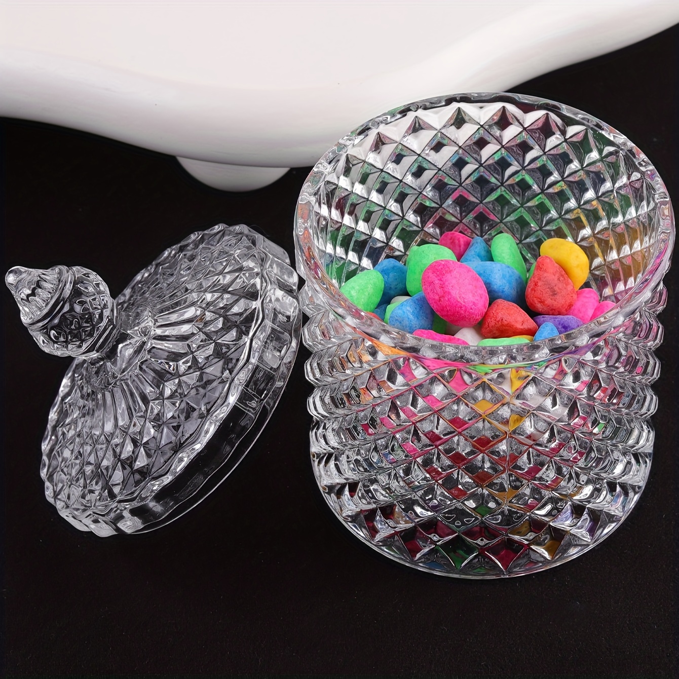 Transparent Glass Candy Jar Candy Snack Chocolate Box With - Temu