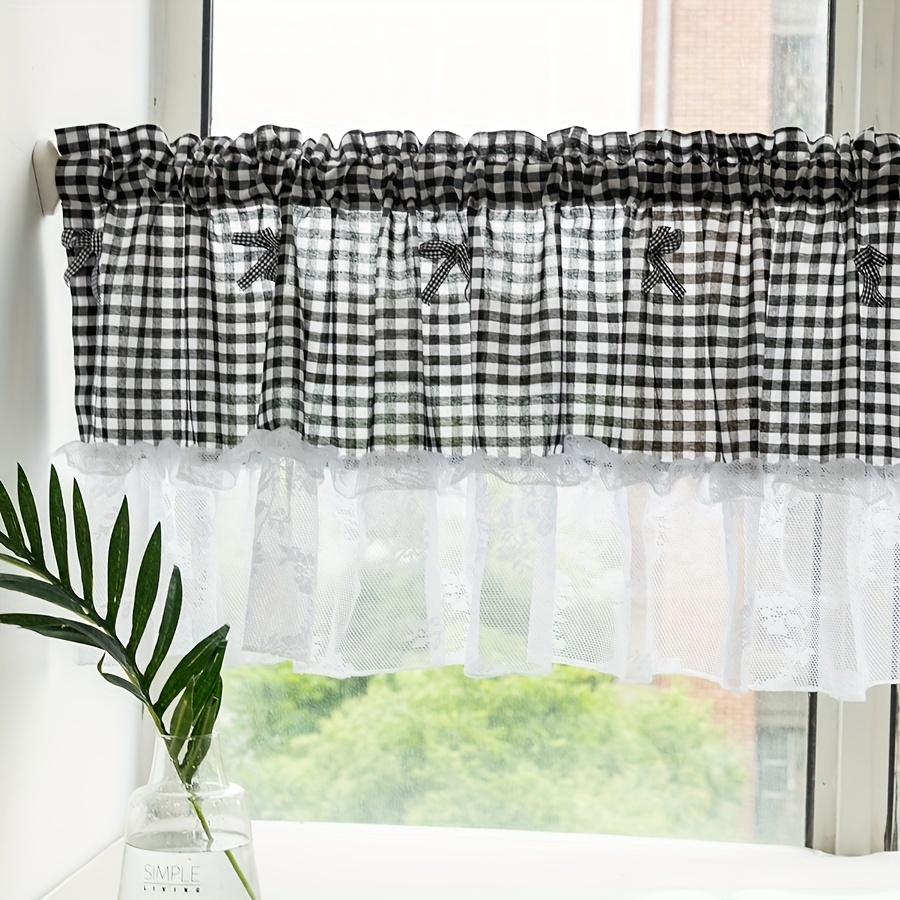 Farmhouse Kitchen Curtains Black And White Buffalo Plaid Tiers Curtains For  Windows Light Filtering Rod Pocket Thermal Insulated Short Curtain Cafe  Curtain Bedroom Cafe Kitchen Decor Window Treatments Home Decor - Temu