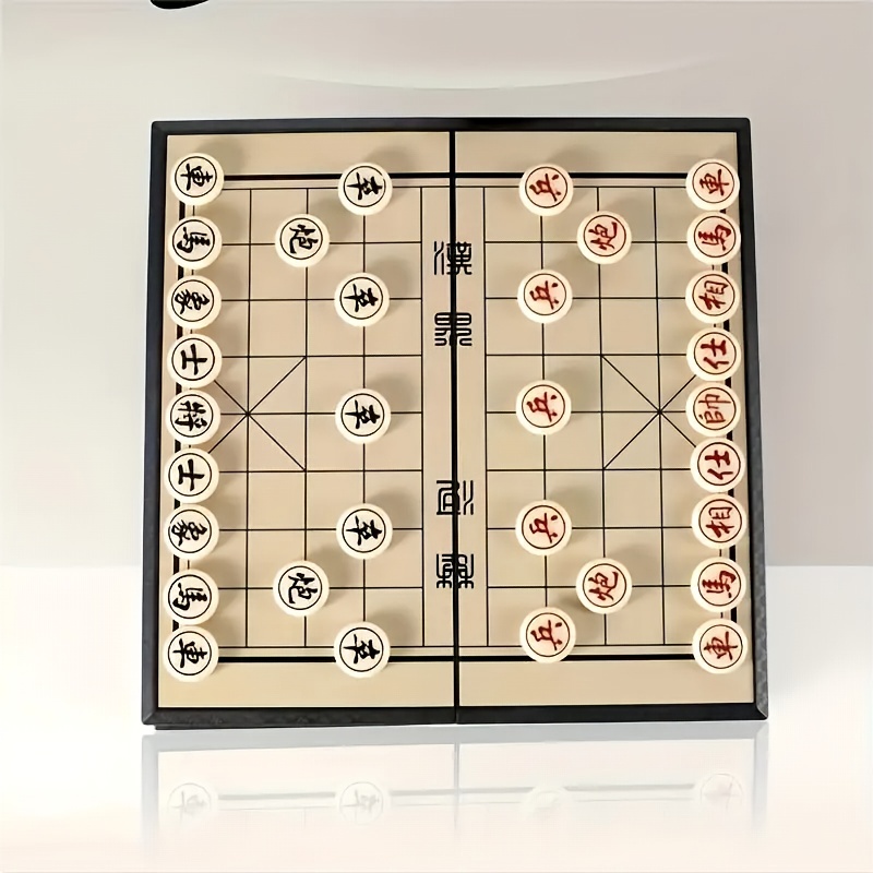  Chinese Chess Set Magnetic Borad Game Tradittional Xiangqi  Portable Fold Travel Set for Gift : Toys & Games