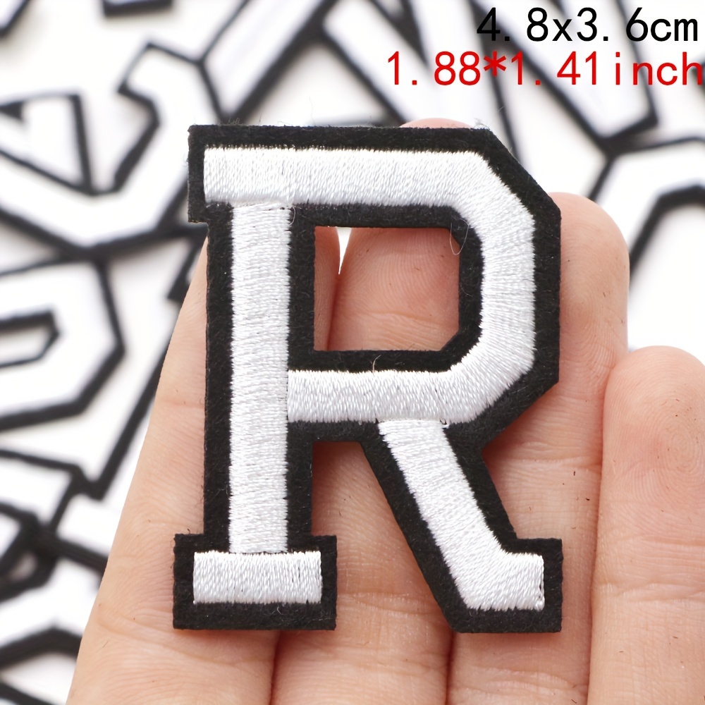 1-7/8 Metallic Silver Letters & Numbers, Iron on Patch, Embroidered  (Letter M)