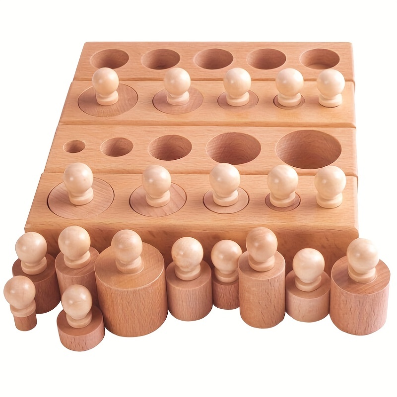 Montessori Knobbed Cylinder Socket Wooden Toy