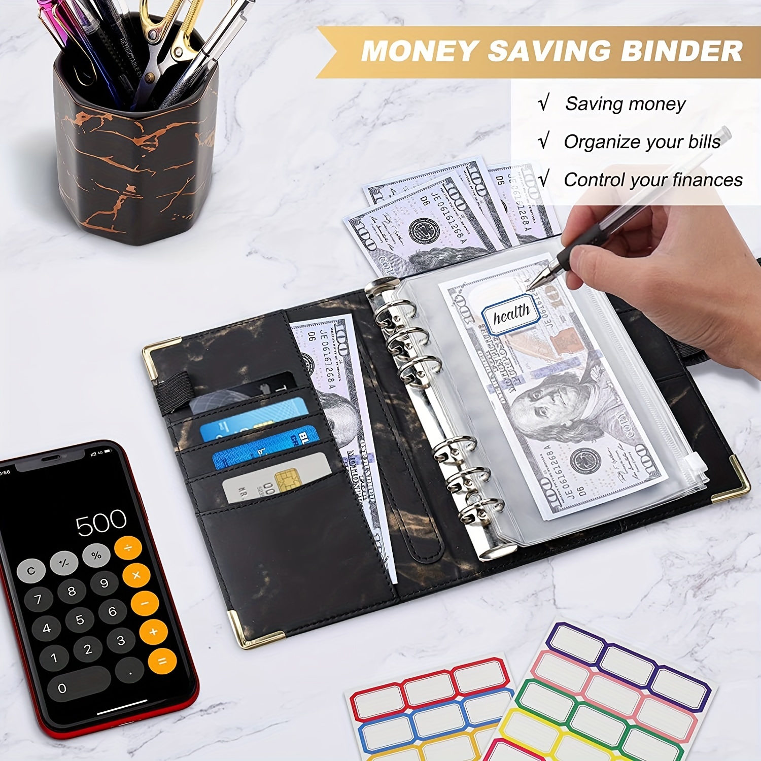 All in One Cash Envelope Wallet Budget Planner Binder Organizer System with  12 Cash Envelopes, for Budgeting and Saving Money - AliExpress