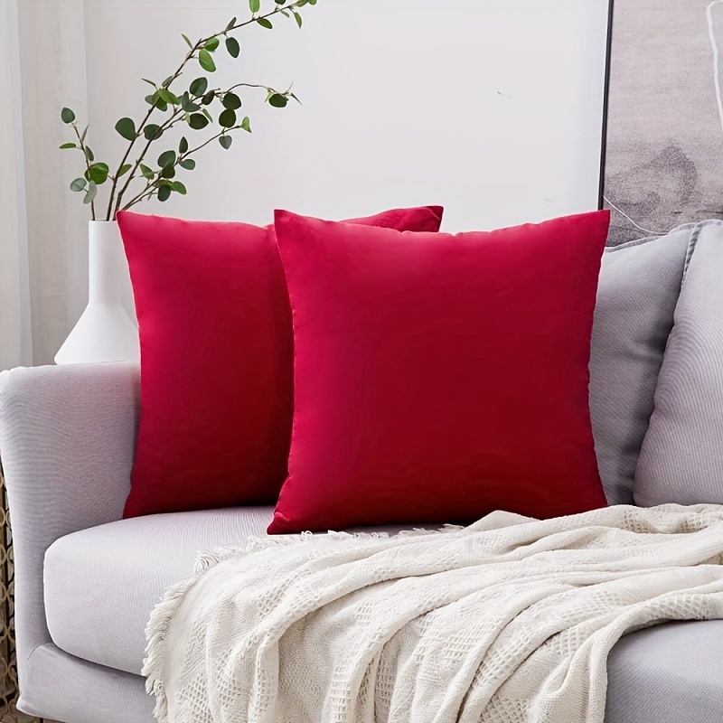 Velvet Throw Pillow With Inserts, Soft Solid Decorative Throw Pillows For  Sofa Bedroom Car Home Decor, - Temu