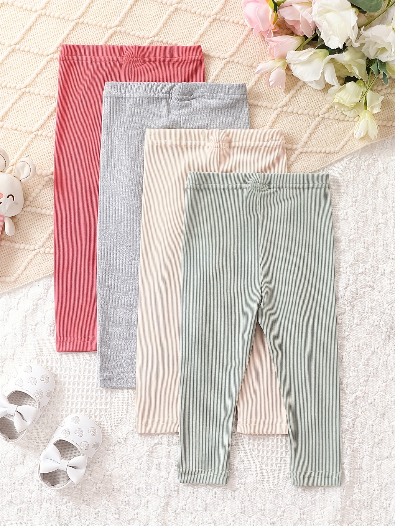 Pantalones Ajustados/leggings Casuales Color Sólido Niña - Temu