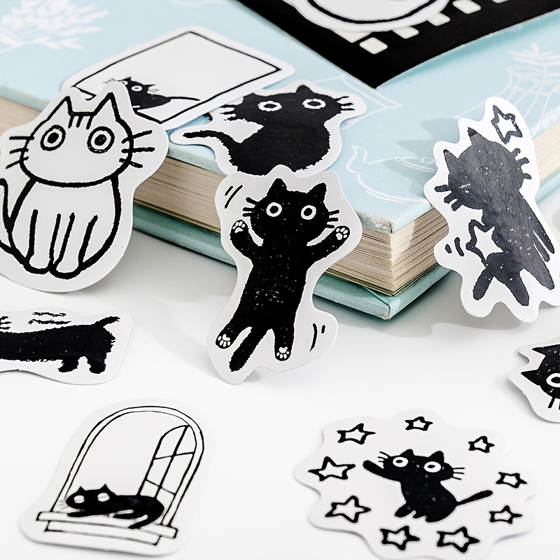 45Pcs Kawaii Cat Stickers Aesthetic Stationary Cute Stickers For Cat Lovers  Ideal On Laptop Journals Planners
