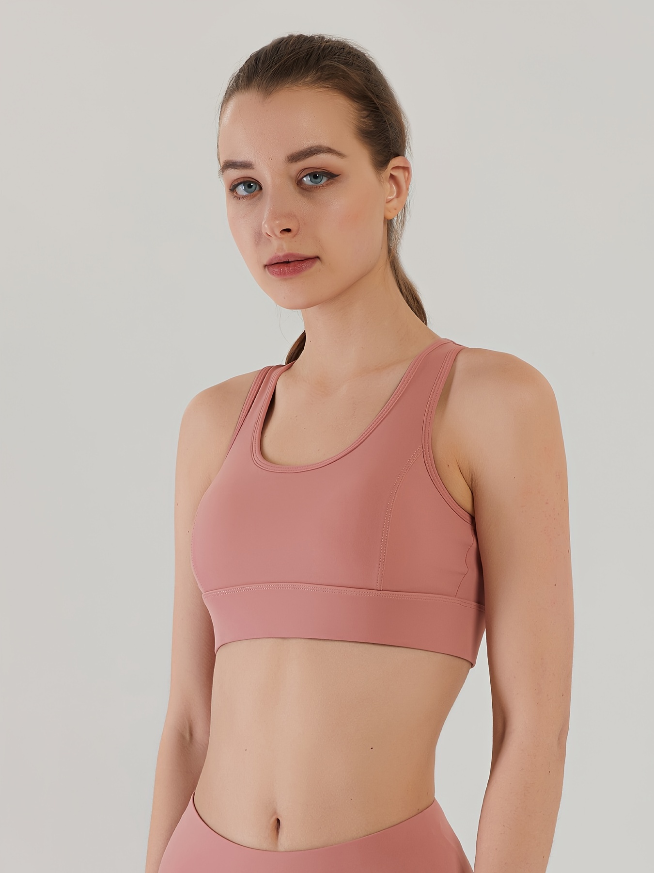 Women's Activewear: Solid One-Shoulder Push Up Sports Bra with High Impact  Yoga Fitness Workout Cropped Tops