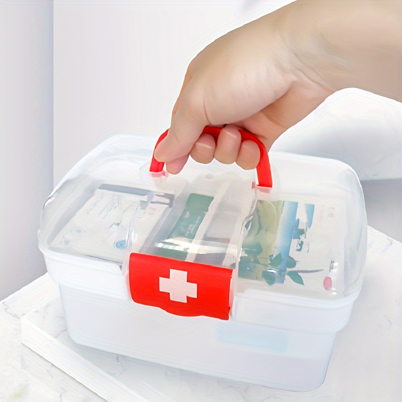 1pc Plastic Medicine Bin, Multi-compartment Home Medicine Cabinet Storage  Box, Hand-held Compartments Portable Medicine First-aid Bin, Home Medicine  Storage And Organizer Box, Shop Now For Limited-time Deals