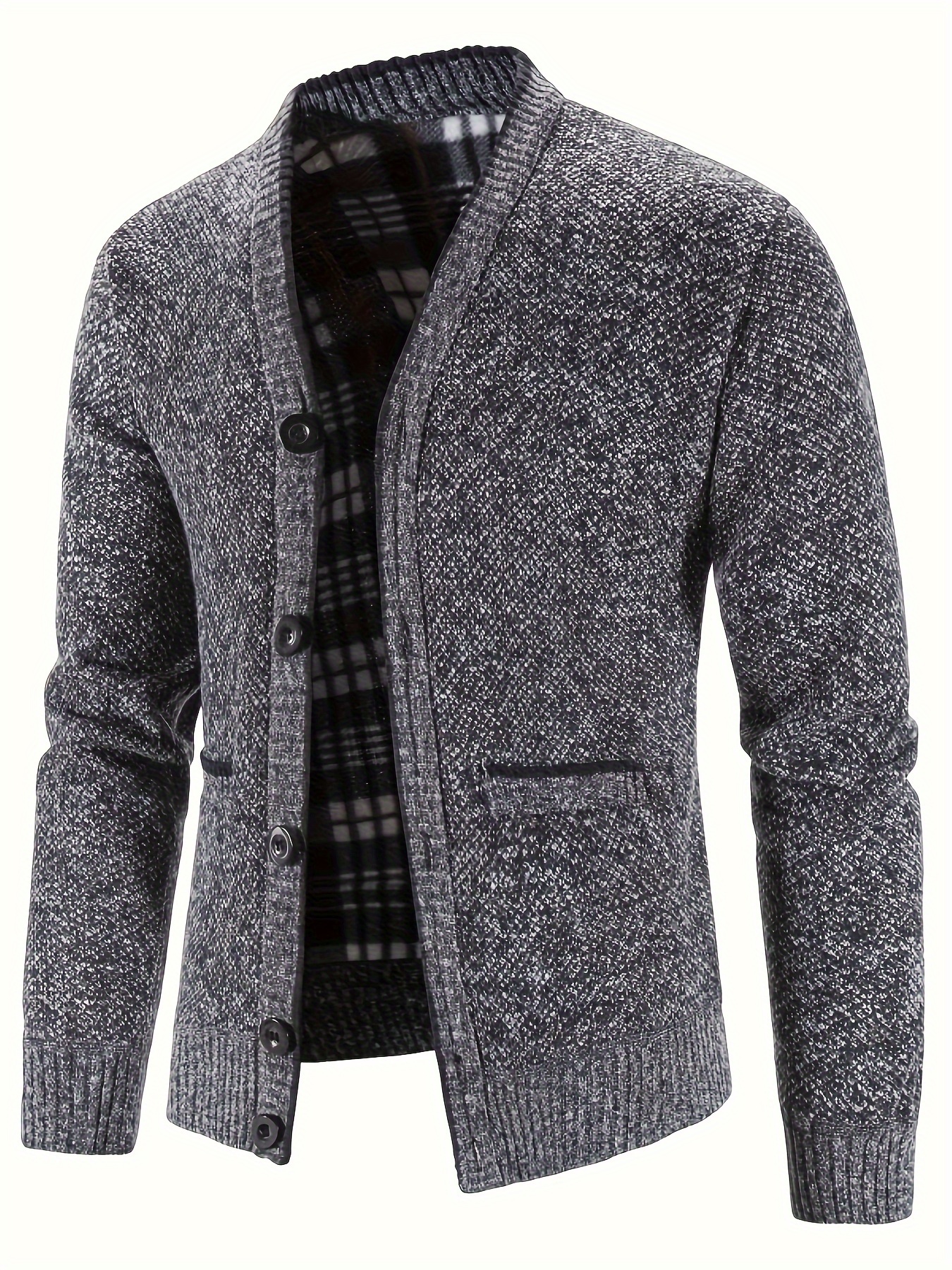 Men stylish solid shop button cardigan jacket