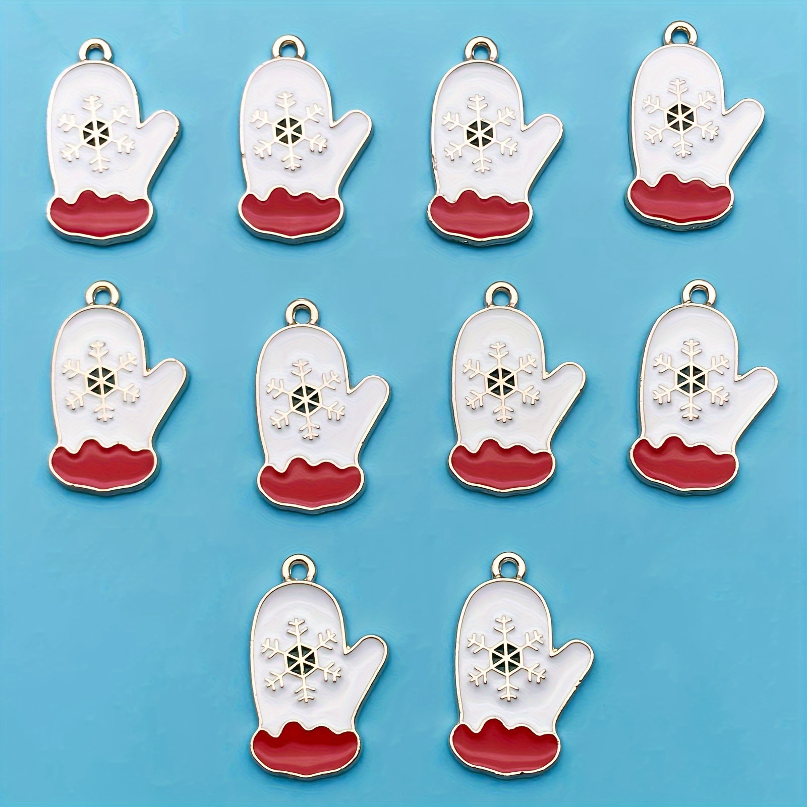 20pcs/lot Enamel Christmas Bell Santa Tree Stocking Charms, Charms