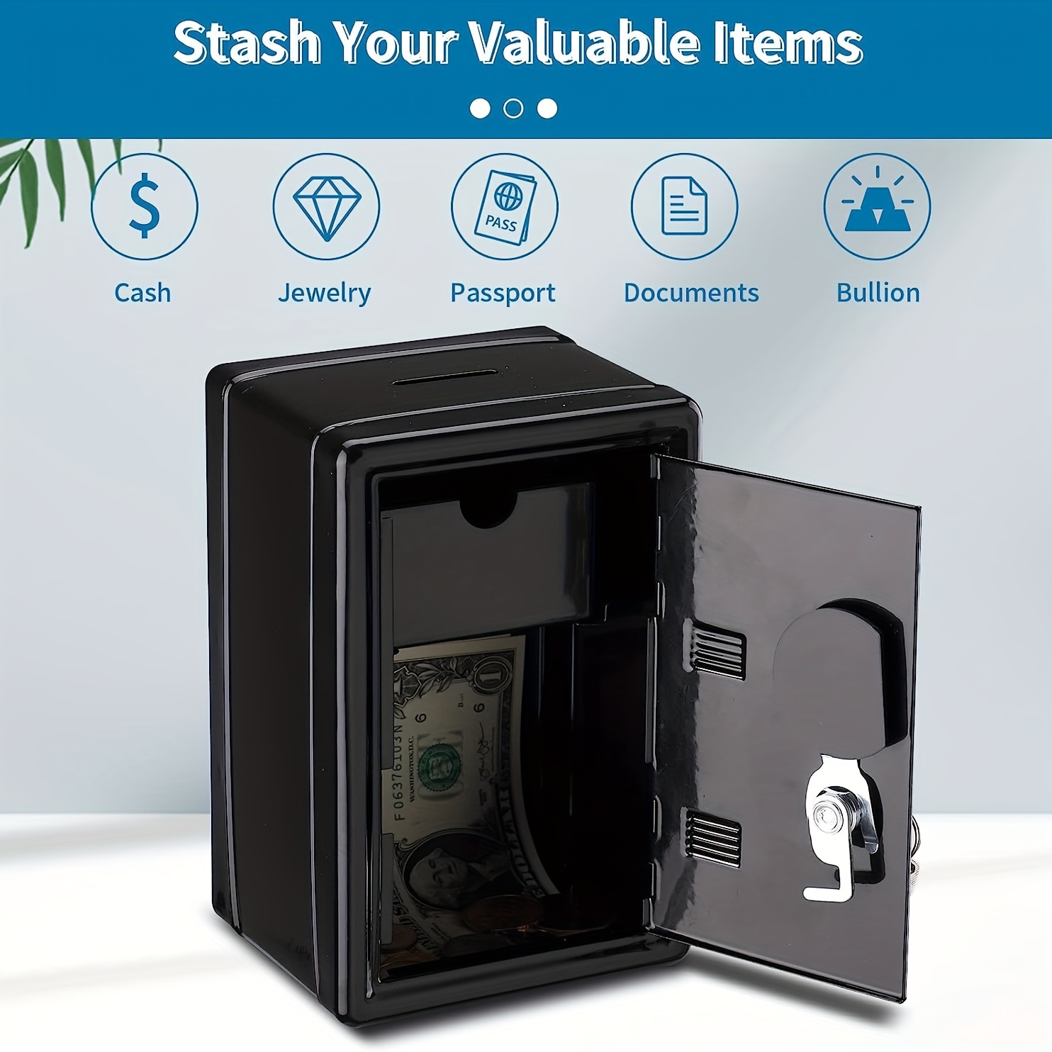 Comprar Mini caja de seguridad, cajas pequeñas con cerradura de llave, caja  de dinero de Metal portátil para el hogar, caja fuerte con cerradura