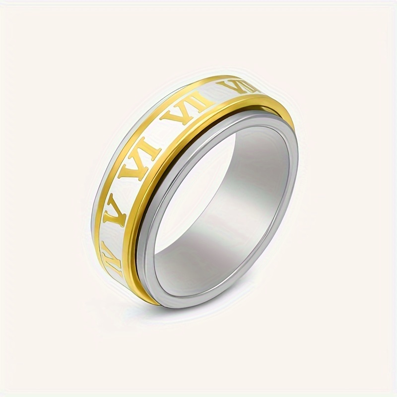 Roman Numerals Stainless Steel Ring R1862 – Ole