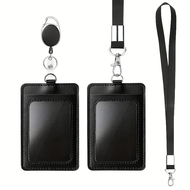 Employee ID Card Cover with Easy Pull Buckle Lanyard