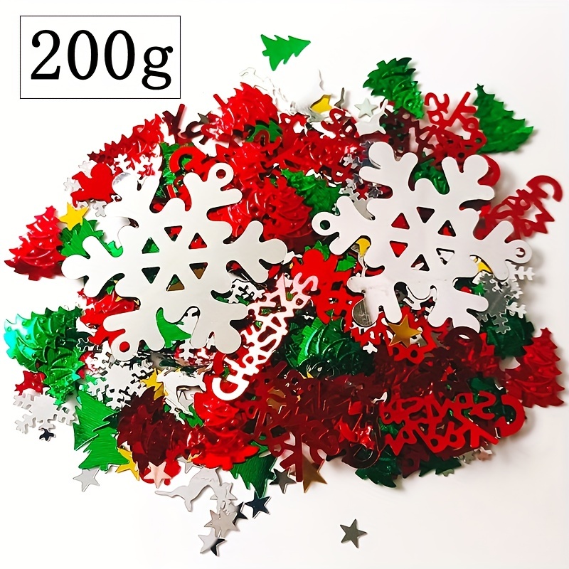 200pcs/set Christmas Artificial Snowflake Confetti, Wedding Party Decor,  Diy Christmas Decoration Accessories