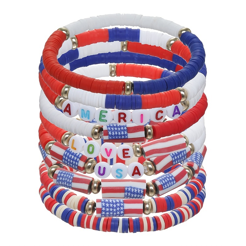 New Clay Beads Clay Beads Hand String American Independence - Temu