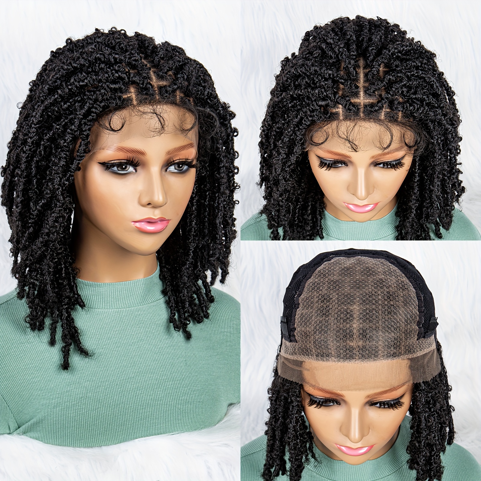13*4 Lace Front Faux Locs Braided Wigs Women Faux Locs Braid - Temu