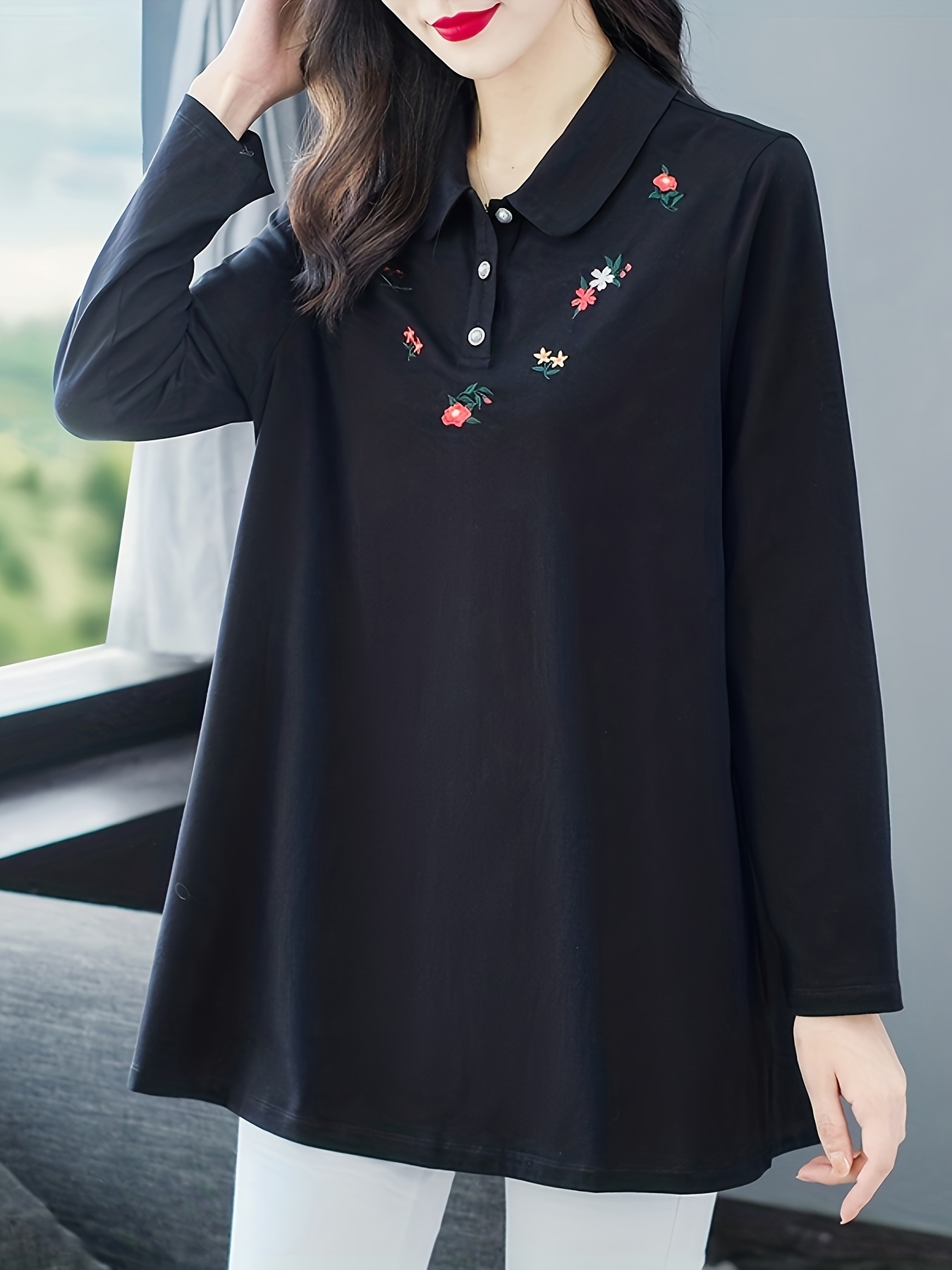 Women's Embroidered Blouse - Temu Canada