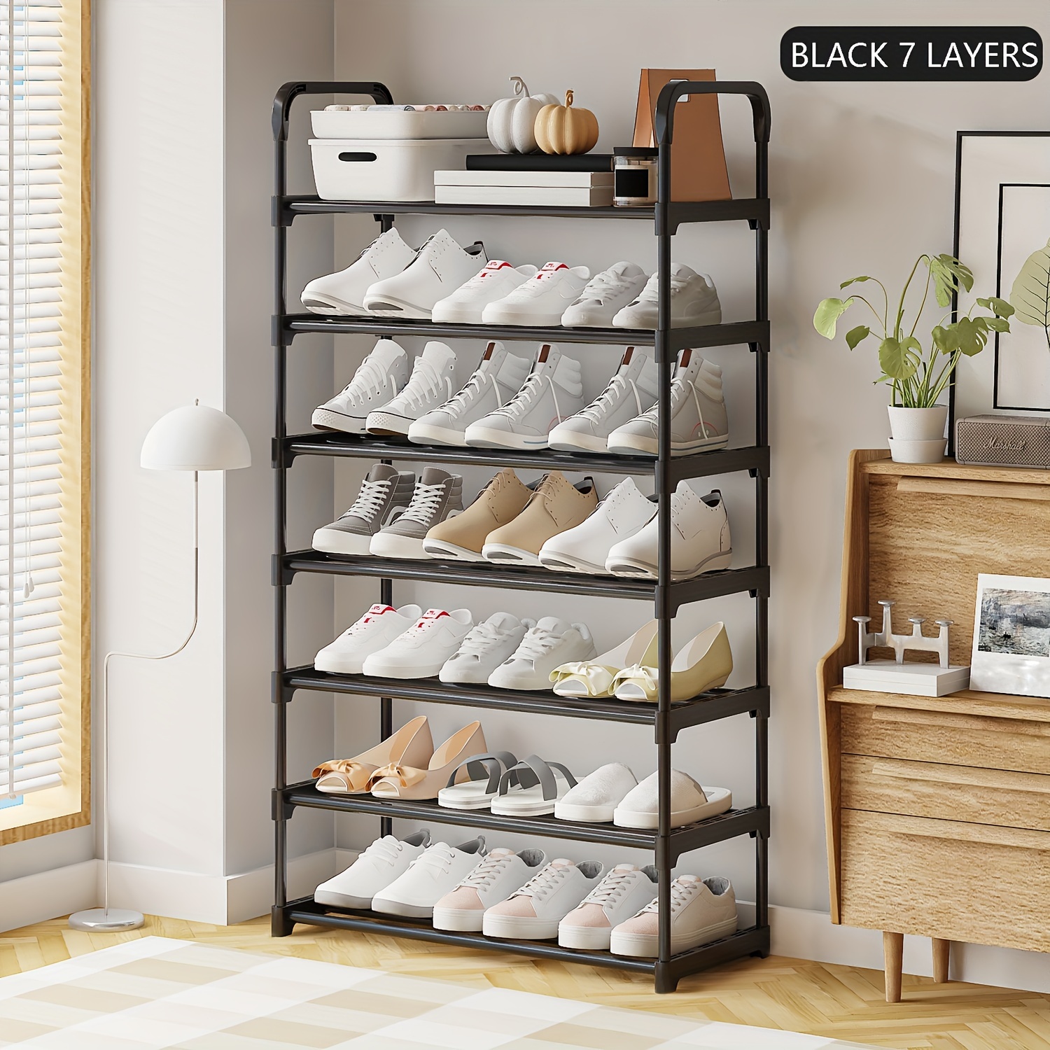 Zapatero de 7 capas para guardar zapatos, estante de almacenamiento para  sala de estar, oficina, dormitorio, estante de almacenamiento, entrada