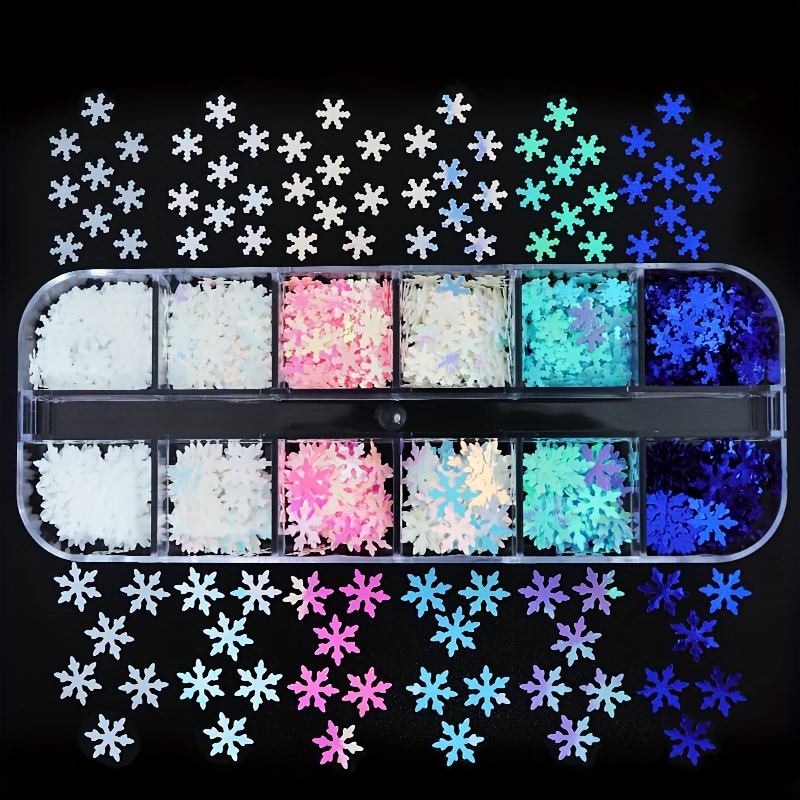 White Snowflakes Resin Glitter Sequins Mermaid Color - Temu