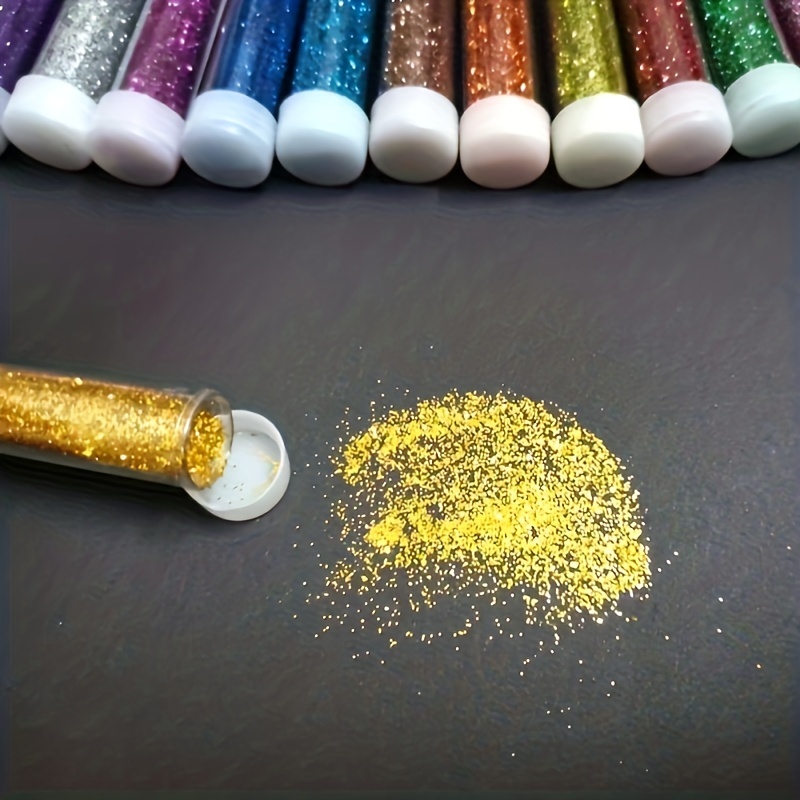 12 Colors Dry Glitter Powder Sequins Used To Mix Glue Resin - Temu
