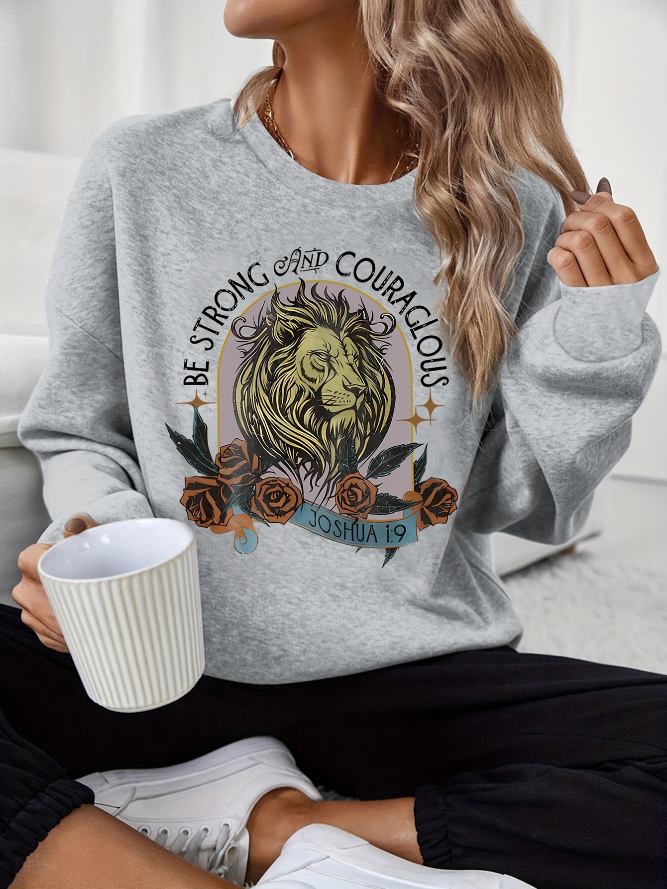 Plus size cheap slogan sweatshirt