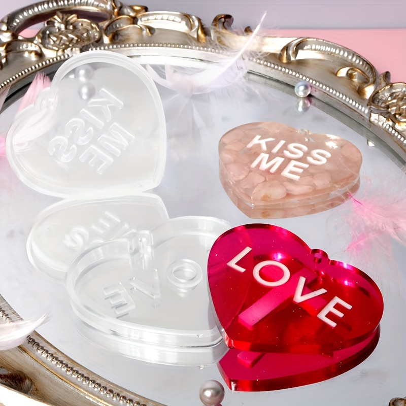 Puzzle Heart Resin Molds Couples Heart Shape Keychains - Temu