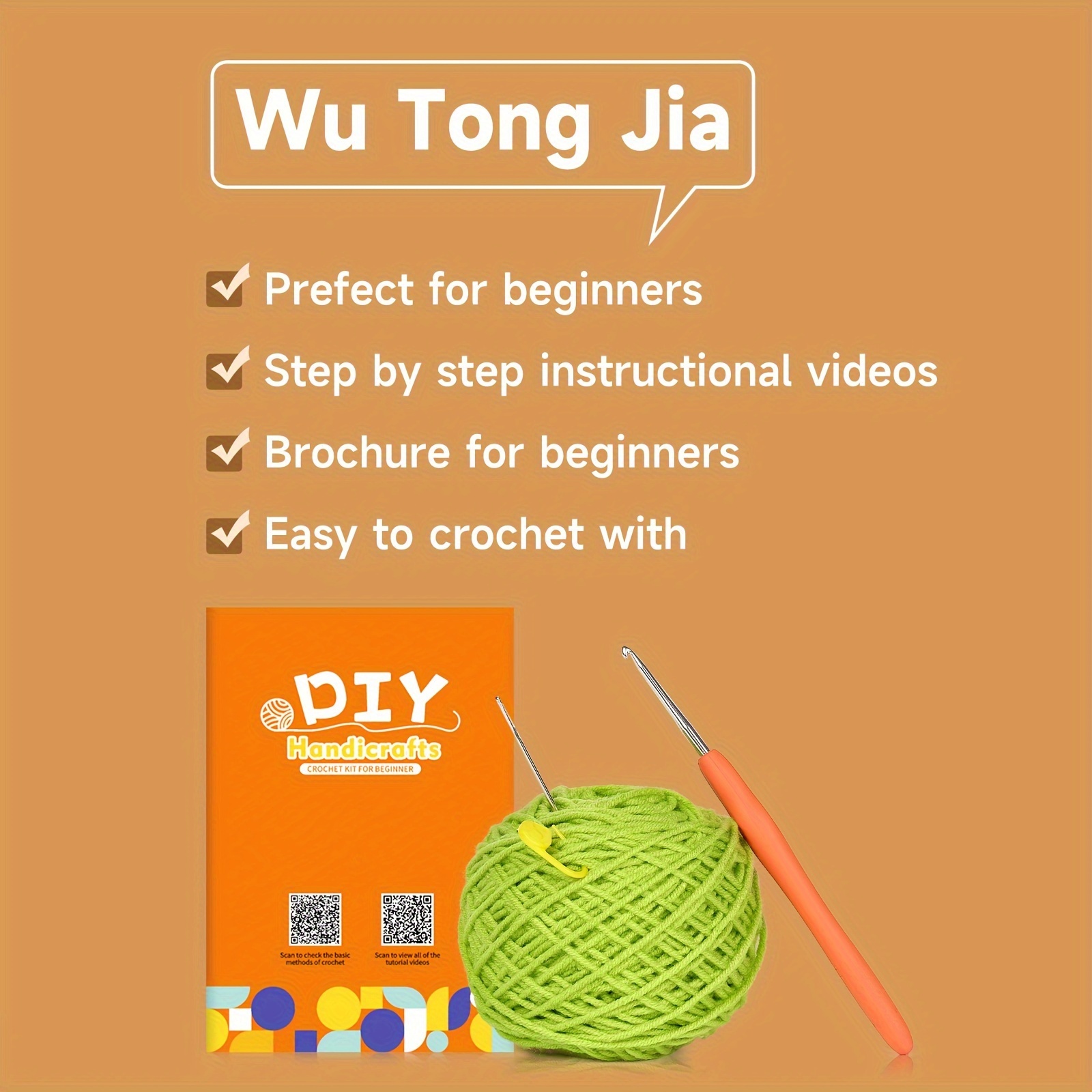 New Crochet Material Package Contains English Instruction Manual, Beginner  Crochet Yarn Kit For Adults, Knitting Handmade Diy Cartoon Doll For  Beginners - Temu