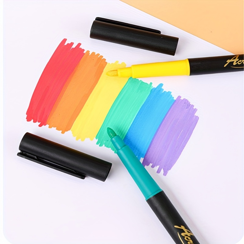 12/24/36 Colores Acrylic Paint Markers Set Soft Brush Art Marker bolígrafo  Hand-Painted Ceramic Students Painting Brush Graffiti