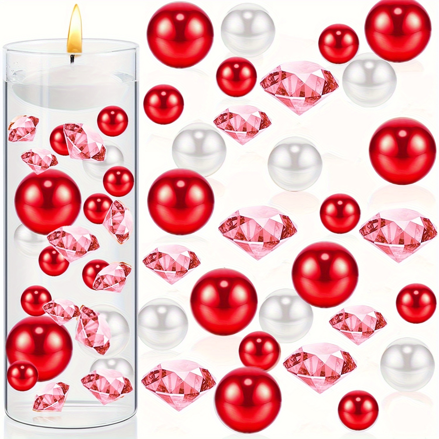 Valentine's Day Vase Fillers Heart Shaped Pearls For Vase - Temu