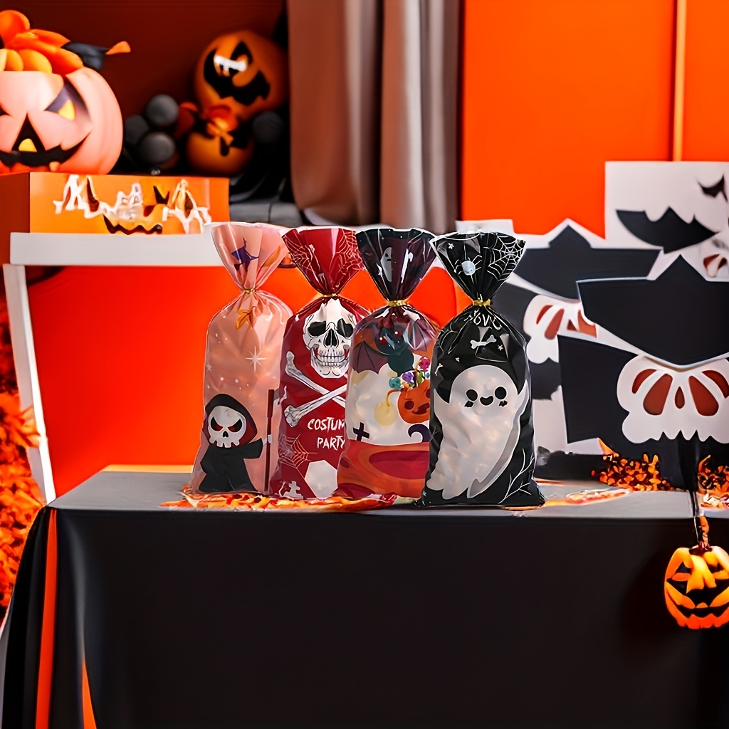 100 Bolsas Celofán Halloween Bolsas Autoadhesivas - Temu