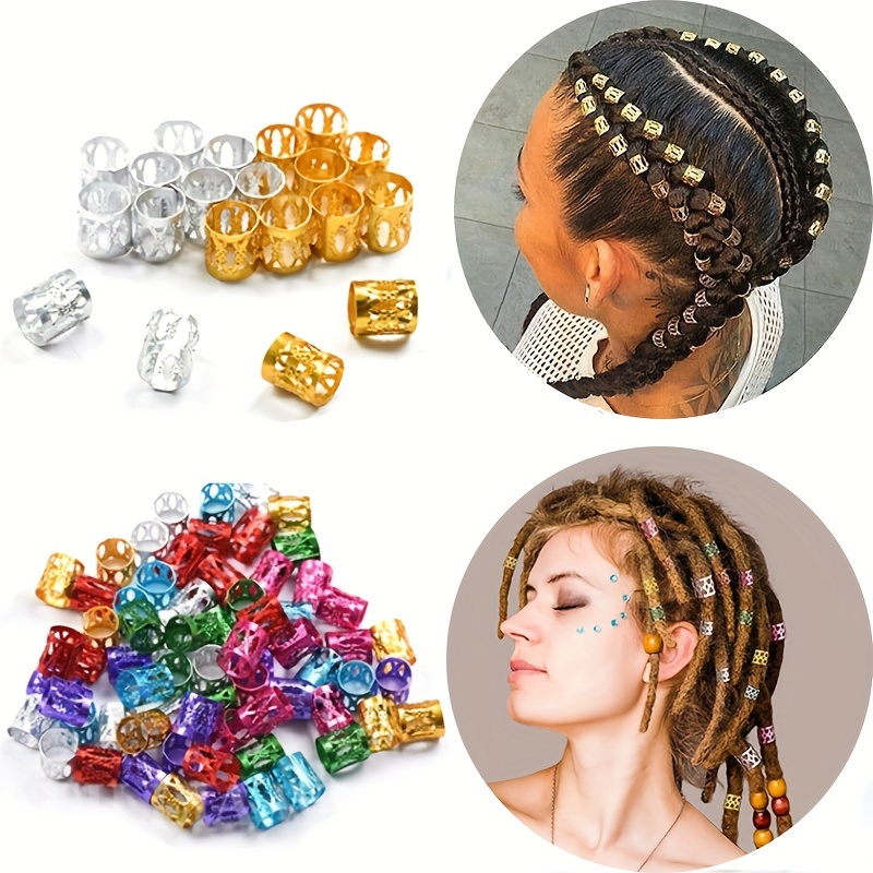 How to Add Gold Cuffs Beads to your hair - No braids or Locs Gold Cuff  Beads 