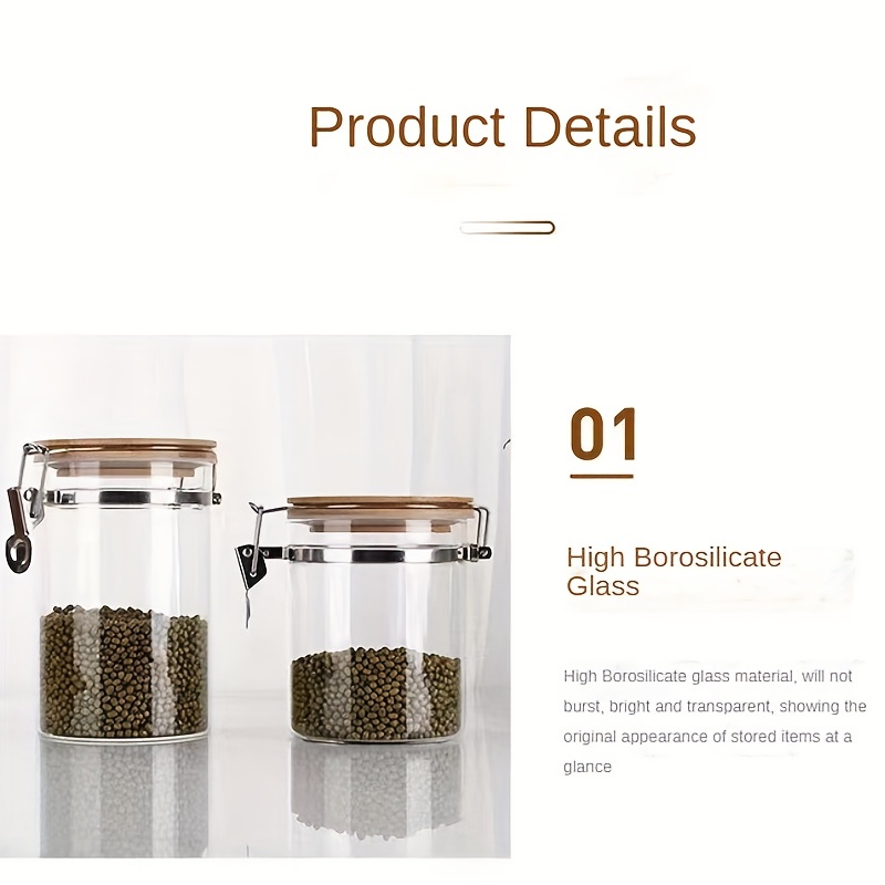 Borosilica Glass Jars With Stainless Steel Lid Home Storage