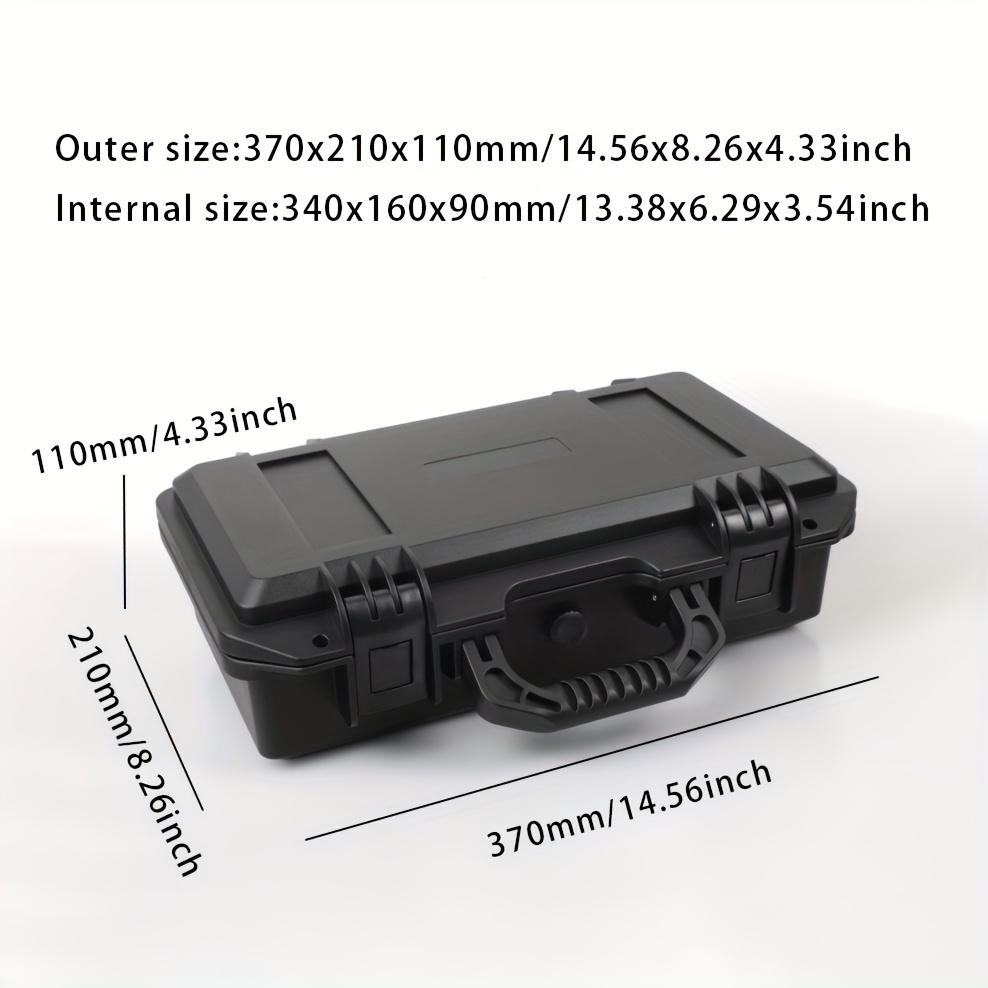 1pc Waterproof Plastic Tool Case (11.02''x9.45''x5.12''), Multicolor,  Protective Sponge Interior, Portable Storage Box For Hardware & Instruments