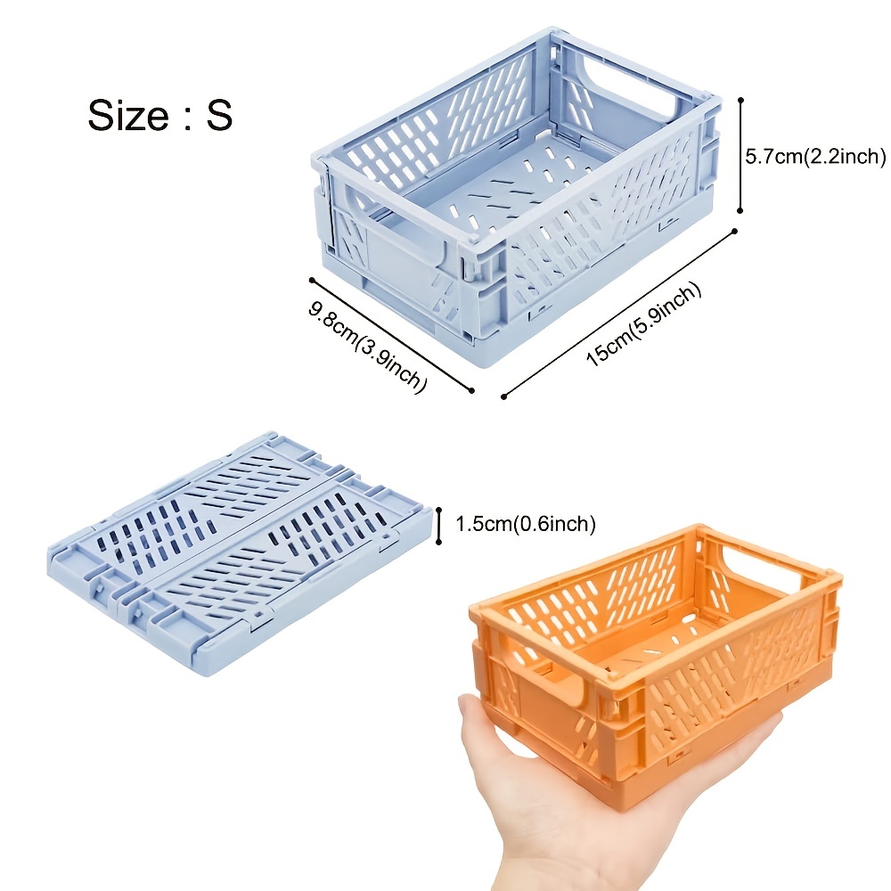 Ykpoqir 6-Pack Plastic Collapsible Storage Crate Desk Organizers Office  Organization, Folding Small Baskets for Organizing Bathroom, 9.8 x 6.5 x  3.8, Hollow Pink - Yahoo Shopping