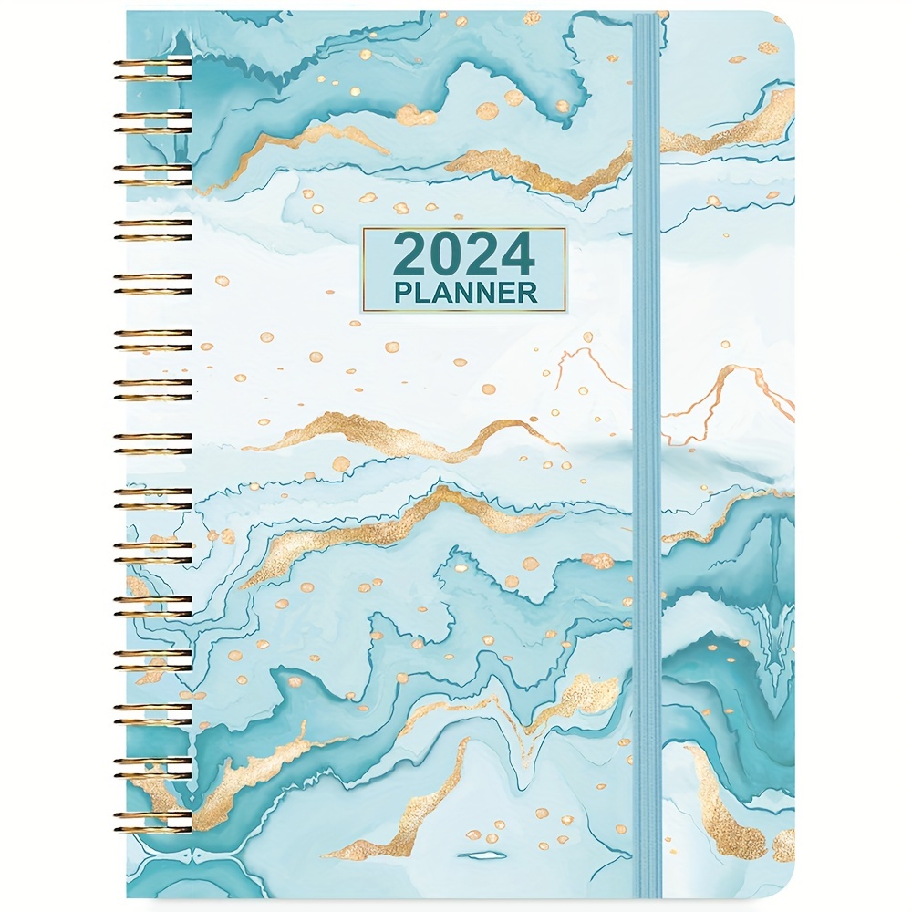 LEIVESTE - Planner Settimanale Scrivania,Agenda Calendario Settimanale 2024,Copertina  Carta Rigida, da Gennaio 2024 a Dicembre 2024,Rilegatura a Spirale,6 Lingue  : : Cancelleria e prodotti per ufficio