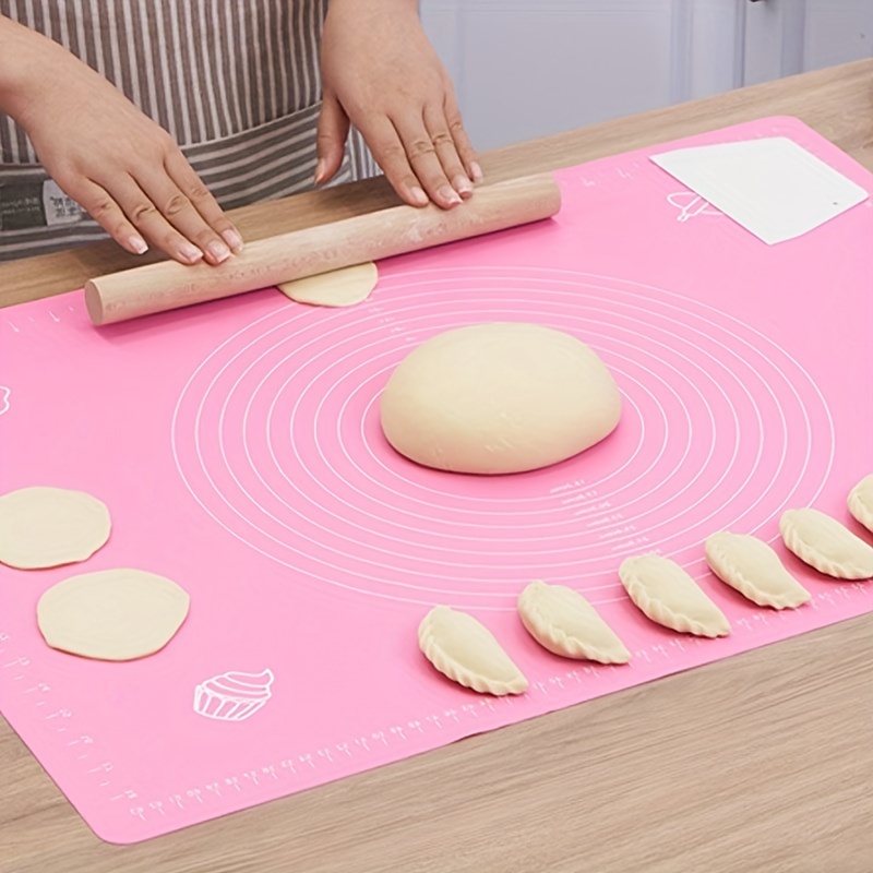 Silicone Fondant Rolling Mat, Non-Slip Silicone Pastry Mat with  Measurements Reusable BPA Free Baking Mat 30*40 CM for Counter Mat, Dough Rolling  Mat, Oven Liner, Fondant/Pie Crust Mat (Multicolour)