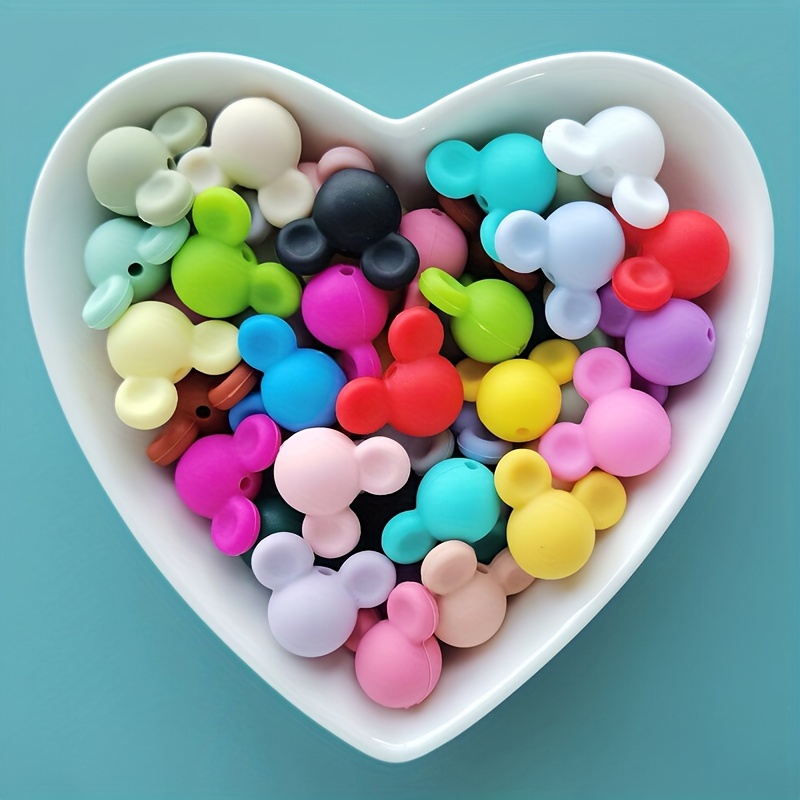 Cute Silicone Mouse Decorative Beads For Jewelry Making Diy - Temu