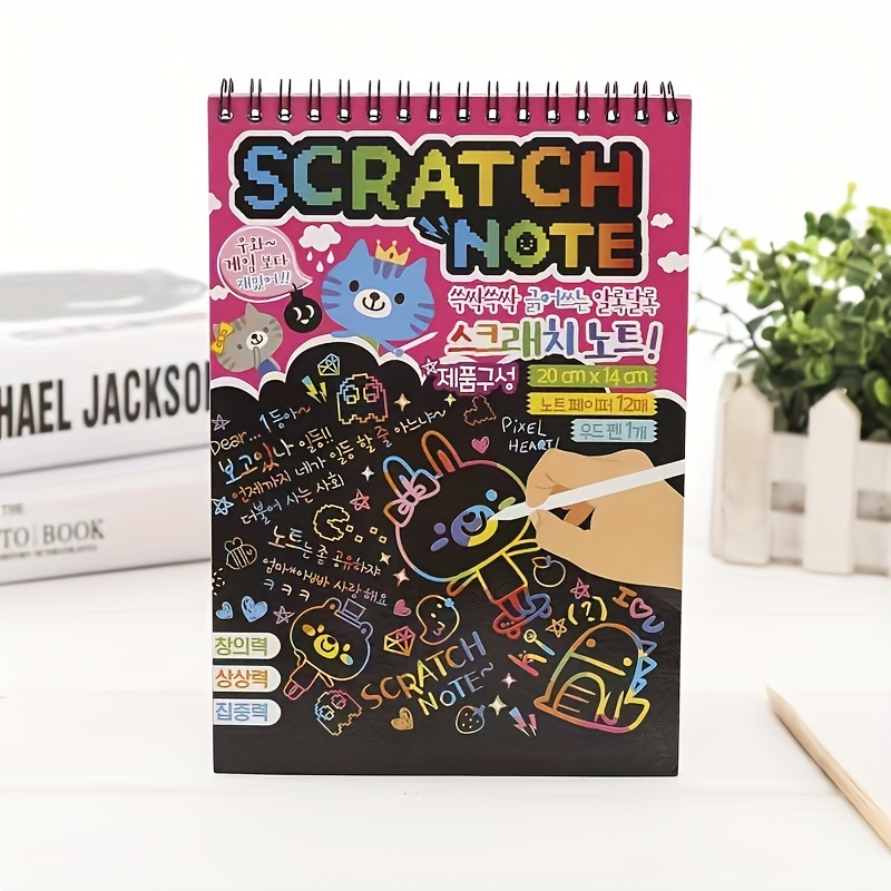 Rainbow Scratch off Notebook Set Color Drawing Paper Kit For - Temu