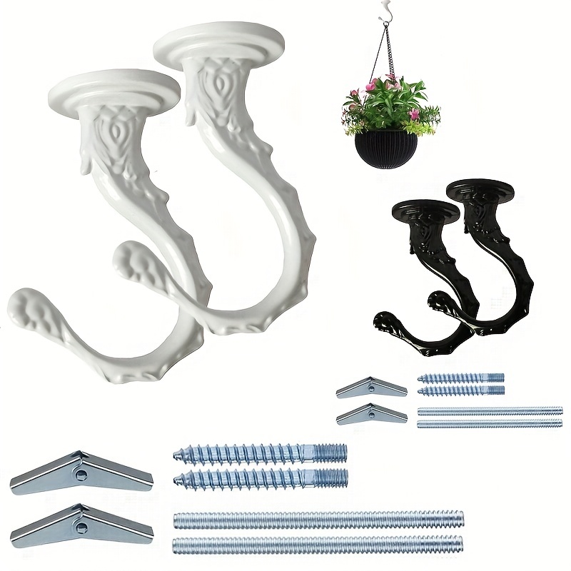 8pcs 2sets Ceiling Hooks For Hanging Plants 2 2in 1 5in Ceiling Hook Heavy  Duty Hook With Steel Screws Bolts And Toggle Wings For Hanging Plants  Ceiling Installation Cavity Wall Fixing