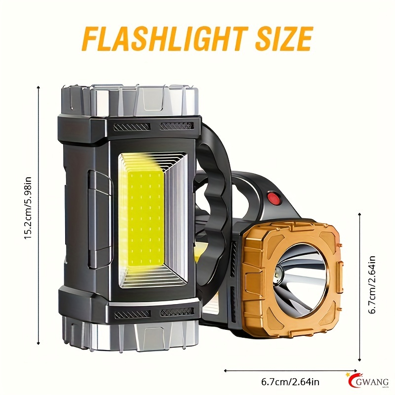 Lampe de poche LED lampe torche led ultra puissante portative COB lampe de  travail 8 mode lampe rechargeable de l'éclairage extérieur Spotlight  Camping excursion projecteur portatif d'urgence