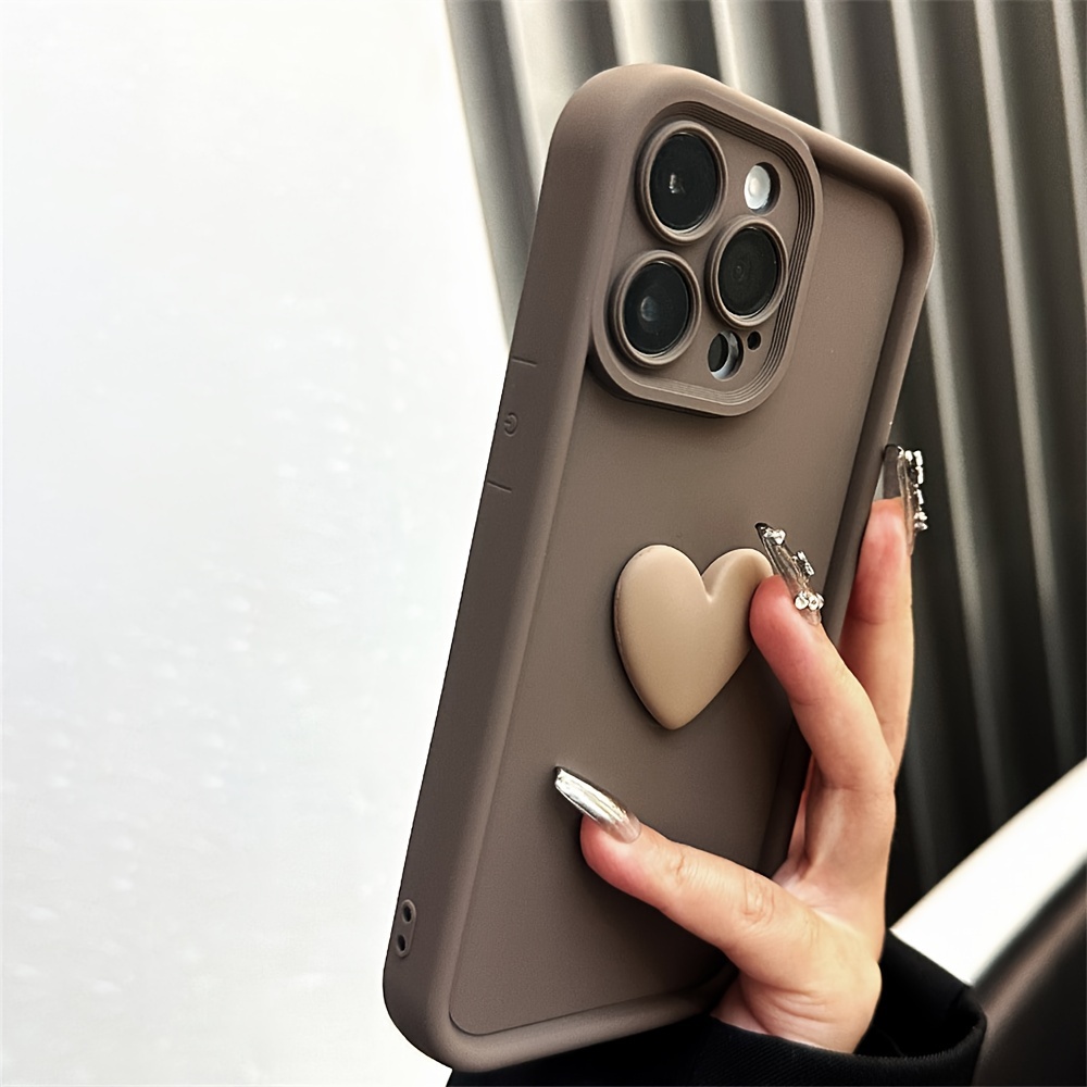 Elegant 3d Love Heart Phone Case Iphone 15/ - Temu